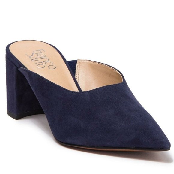Franco Sarto Shoes - NIB!!! FRANCO SARTO Tamera Navy Suede Pointed Toe Mules 9M